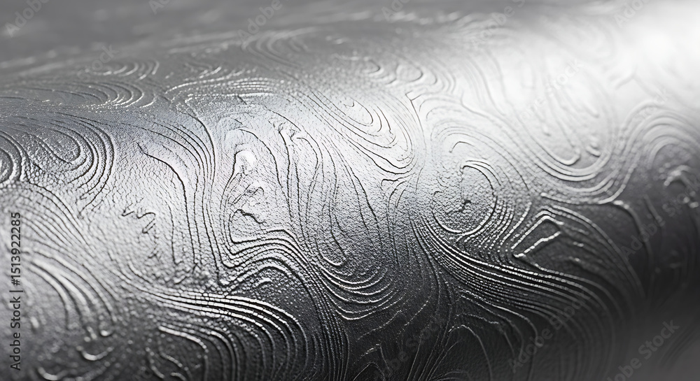 Poster intricate silver textured surface showcasing dynamic wave patterns