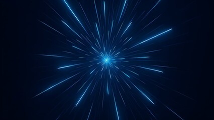 Blue Neon Explosion – Dynamic Cyber Tech Burst on Dark Background