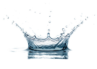Dynamic splash of water forming a crown shape against a black background