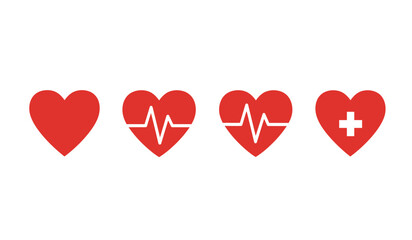 Heartbeat line icon. Emergency defibrillator sign. Automated External Defibrillator. Vector illustration.