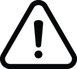 General warning icon. Black exclamation mark in rounded triangle. For attention, caution, alert, important safety notice. AI Generative
