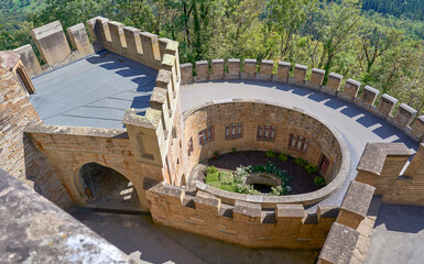 Fragmental view on Hohenzollern castle in Germany