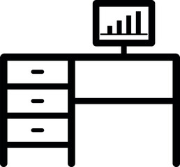Desk Office Icon vector Art & Illustration