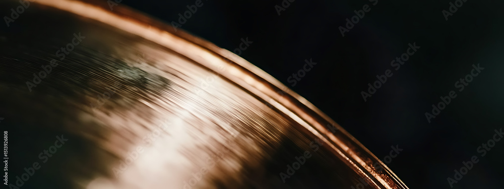 Poster copper surface abstract: macro view of a reflective surface showcasing texture and light interplay a
