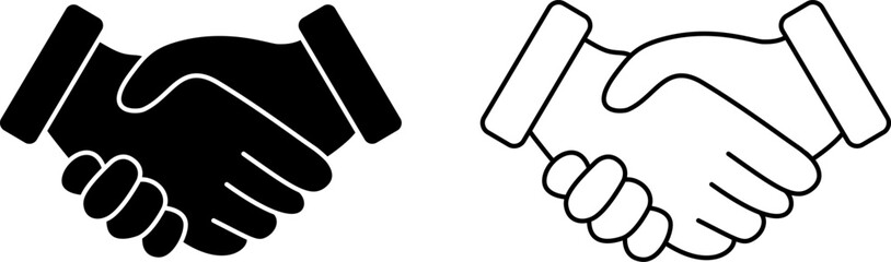 Classic Handshake Icon, Representing Agreement, Partnership, and Trust, An Essential Symbol for Business and Collaboration Concepts