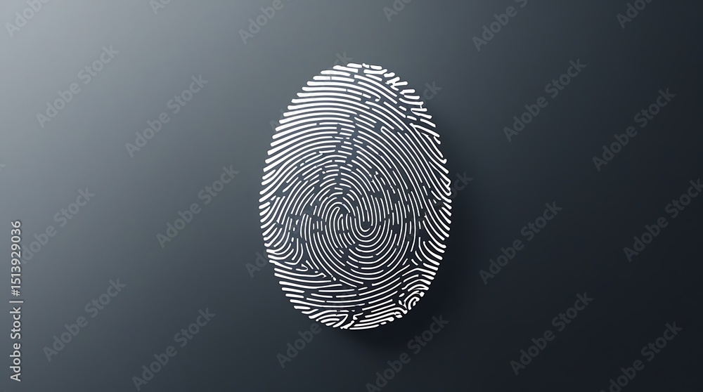 Poster unique identity and security concept, fingerprint biometric scan