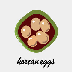 korean eggs hand drawn vector illustration asian korean food