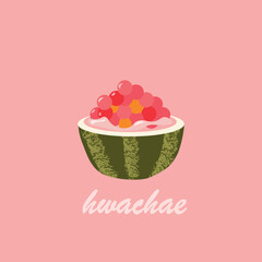 hwachae korean sweet dessert vector illustration