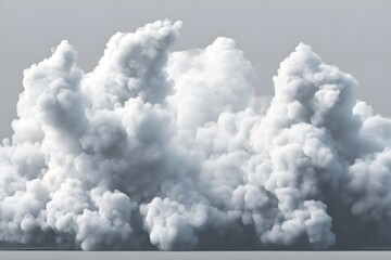 Realistic 3d render of fluffy white cloudscape