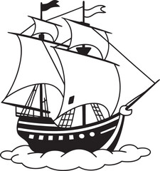 pirate ship isolated on white