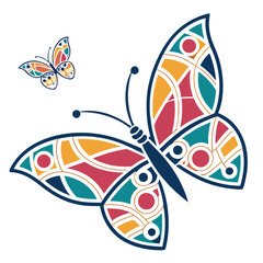 Adobe Illustrator Artwork Butterfly geometric colorful logo template Vector.