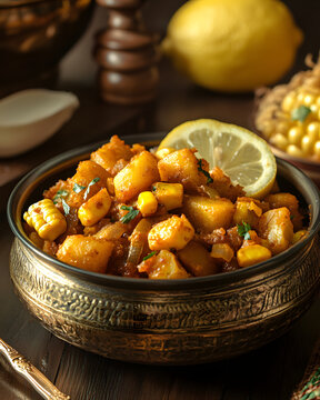 Spicy Indian curry stir fry in a bowl