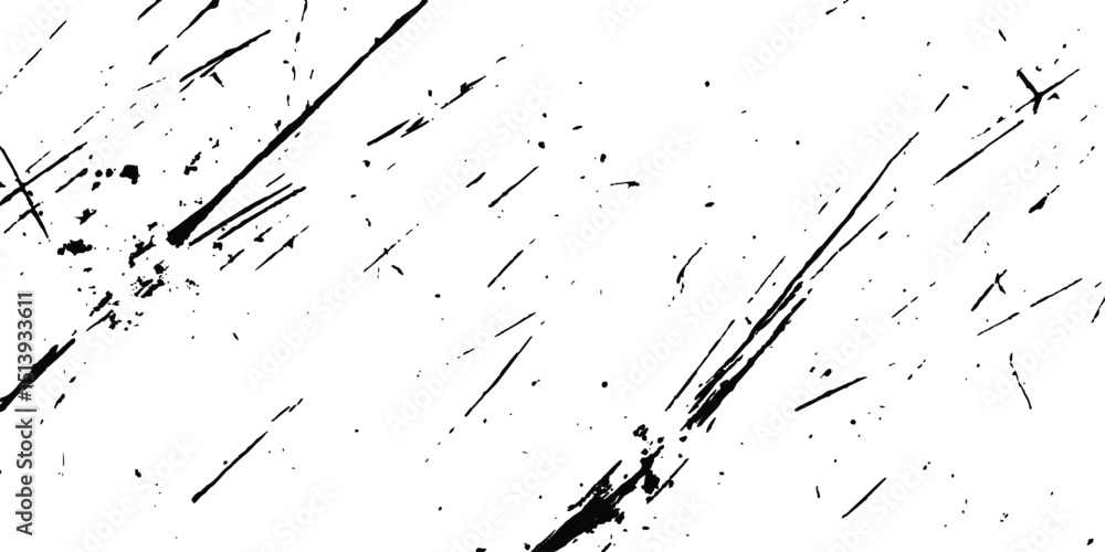 Aufkleber black scratches texture dirty grainy and scratches transparent white background.vector scratch marks