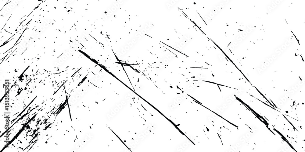Poster scratches texture dirty grainy and scratches transparent white background. Vector scratch marks line on white and transparent background. Vector abstract style black paintbrush design banner templates