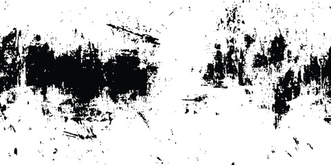  Vector grunge black and white distressed texture background. contrast with bold black brush strokes applied over a white surface, evoking a raw, textured.