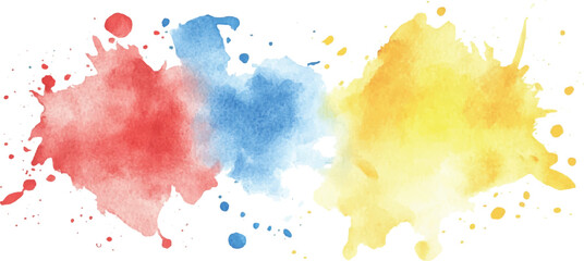 Colorful abstract watercolor splash collection isolated on white background. Colorful paint splashes on white background. Set of watercolor circles brash multicolored. watercolor on white background.