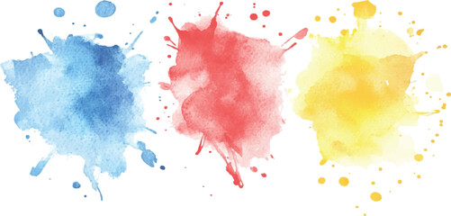 Colorful abstract watercolor splash collection isolated on white background. Colorful paint splashes on white background. Set of watercolor circles brash multicolored. watercolor on white background.