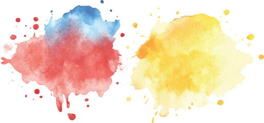 Colorful abstract watercolor splash collection isolated on white background. Colorful paint splashes on white background. Set of watercolor circles brash multicolored. watercolor on white background.