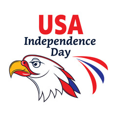 USA independence day bald eagle head design