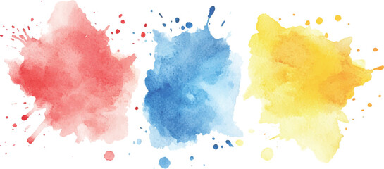 Colorful abstract watercolor splash collection isolated on white background. Colorful paint splashes on white background. Set of watercolor circles brash multicolored. watercolor on white background.