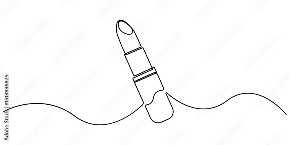 Aufkleber lipstick continuous one line drawing and minimalist style isolate outline vector icon, lipstick cont