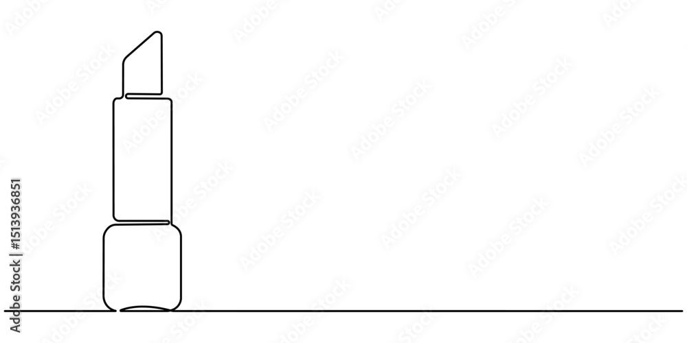 Aufkleber lipstick continuous one line drawing and minimalist style isolate outline vector icon, lipstick cont