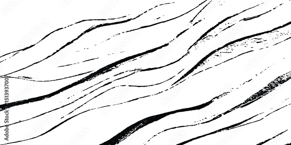 Aufkleber Line art pattern isolated white backgrounds drawing. Wavy line abstract vector background. Curve wave. Line art striped graphic template. Vector illustration.