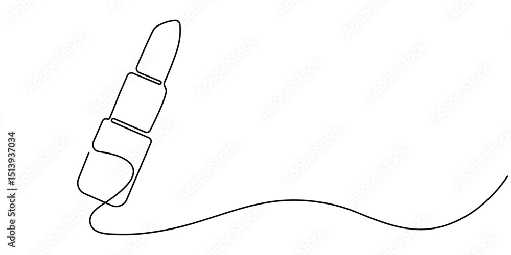 Aufkleber lipstick continuous one line drawing and minimalist style isolate outline vector icon, lipstick cont