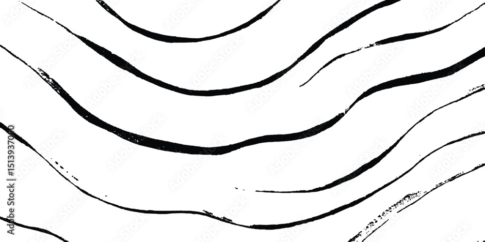 Aufkleber line art pattern isolated white backgrounds drawing. wavy line abstract vector background. curve wav