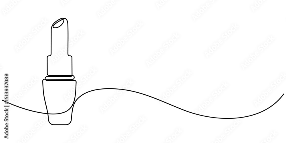 Aufkleber lipstick continuous one line drawing and minimalist style isolate outline vector icon, lipstick cont