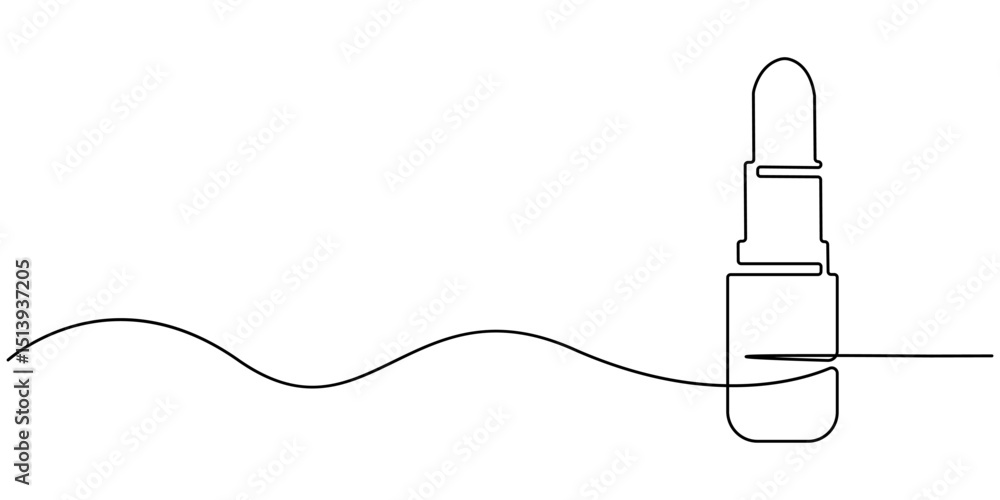 Aufkleber lipstick continuous one line drawing and minimalist style isolate outline vector icon, lipstick cont