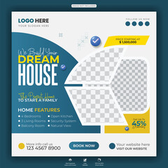 Real Estate Dream House social media post design Advertisement