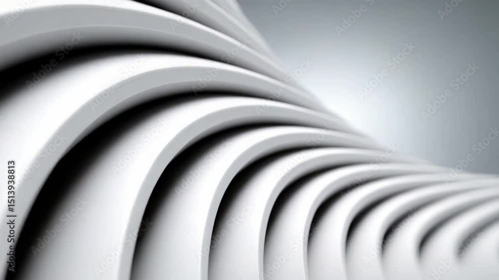 Poster abstract white curves: fluid, elegant curves in white create a sense of motion and depth, forming a 