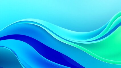 Obraz premium Green and Blue Wave Abstract Background – Smooth Flowing Gradient Design