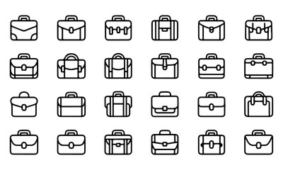 Briefcase Line Icon Set – Minimal Vector Business and Office Icons