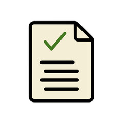 Minimalist Document Icon with a Checkmark Design