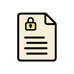 Minimal Document Icon Featuring a Lock Design