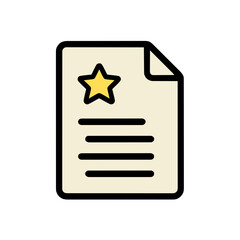 Minimalist Document Icon Featuring a Star Design