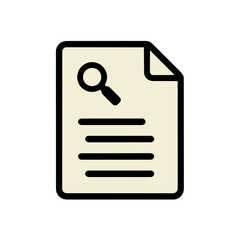 Minimalist Icon of Document with Search Functionality