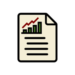Clean and Modern Document Icon with Chart Design