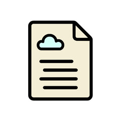 Stylish Minimalist Icon of Cloud Document Design