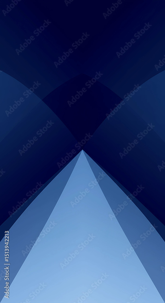 Poster abstract blue background with geometric shapes and gradient, creating a modern and stylish design fo