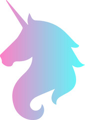 Gradient unicorn head 