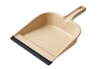 Dustpan in isolation: A simple, angled view of a dustpan ready for any cleaning task. Perfectly highlighting the cleanliness and simplicity of this essential household cleaning tool.