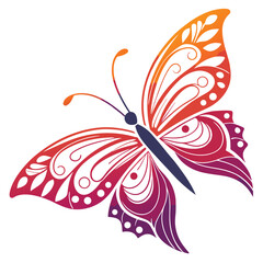 Adobe Illustrator Artwork butterfly logo design gradient color Vector.