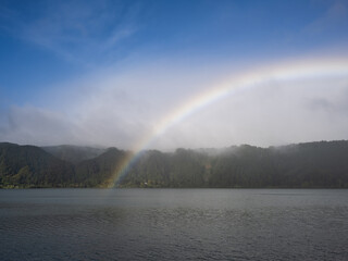 rainbow over mountians