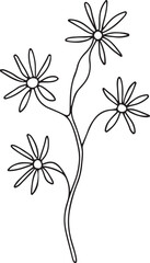 Minimalist line art of witch hazels for home wall decor