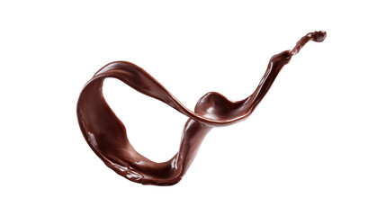 Flowing Chocolate Splash on Transparent Background