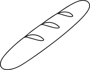 French baguette bread shop logo line illustration