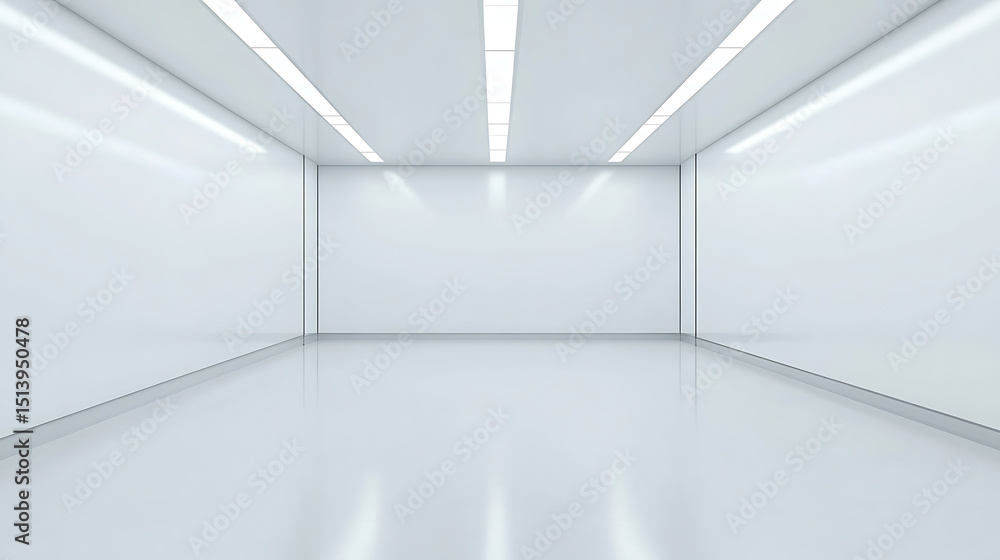 Poster minimalist white space with linear lighting, a modern and clean design. ideal for showcasing product